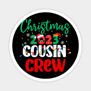 Christmas 2023 Cousin Crew Xmas Lights Funny Matching Pajama Magnet